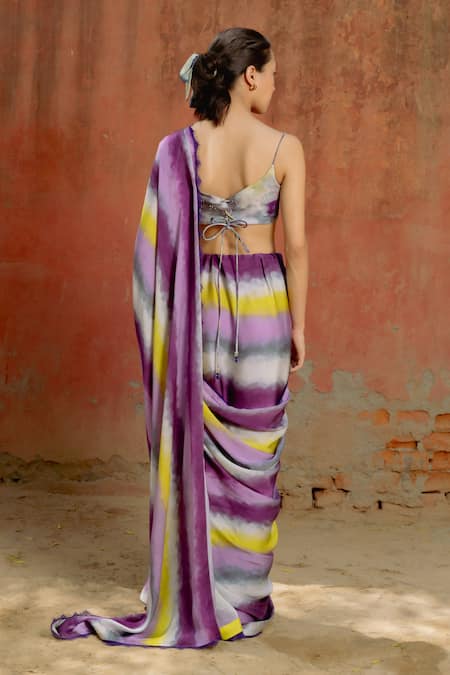 Raasa Misty Abstract Pattern Saree With Blouse 