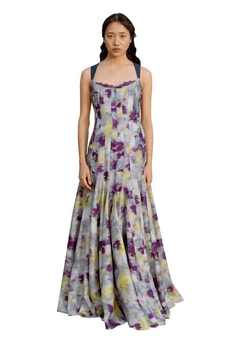 Buy_Raasa_Purple Organza Lace Scoop Cosmo Pleated Abstract Pattern Anarkali With Dupatta _Online_at_Aza_Fashions
