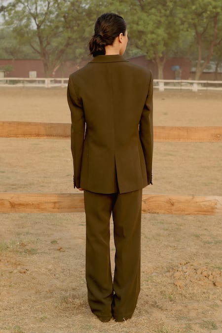 Raasa Forest Solid Blazer With Trouser 