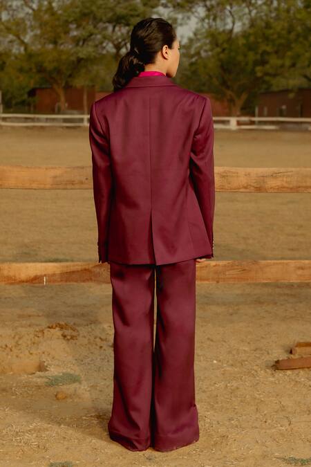 Raasa Solid Blazer Trouser Set 