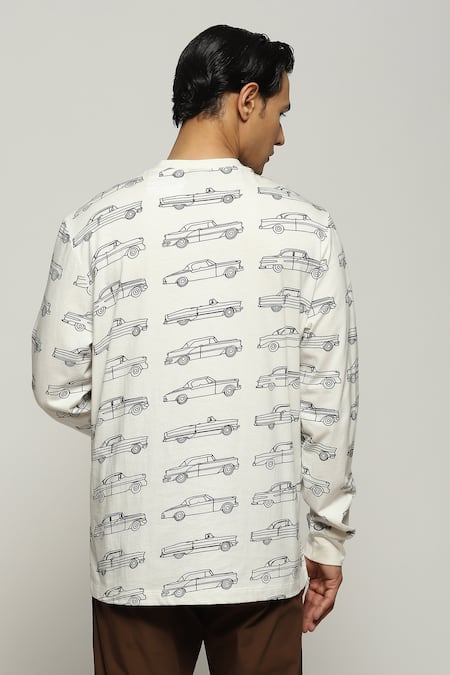 Abraham And Thakore Car Motifs Print T-Shirt 