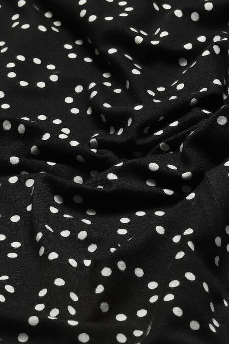 Abraham And Thakore Black Tencel, Lycra Turtle Neck Ring Print Top Online at Aza Fashions Abraham And Thakore_Black Tencel, Lycra Turtle Neck Ring Print Top_Online_at_Aza_Fashions