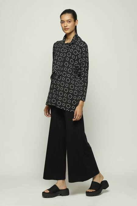 Buy Abraham And Thakore Black Tencel, Lycra Turtle Neck Ring Print Top Online at Aza Fashions Buy_Abraham And Thakore_Black Tencel, Lycra Turtle Neck Ring Print Top_Online_at_Aza_Fashions