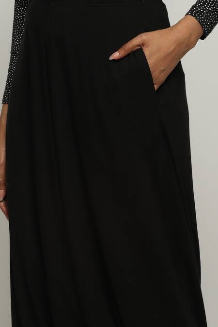 Abraham And Thakore Black Tencel, Lycra Solid Trouser at Aza Fashions Abraham And Thakore_Black Tencel, Lycra Solid Trouser_at_Aza_Fashions