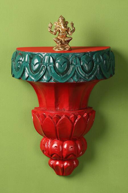 Amoliconcepts Red Wood Carved Wall Bracket