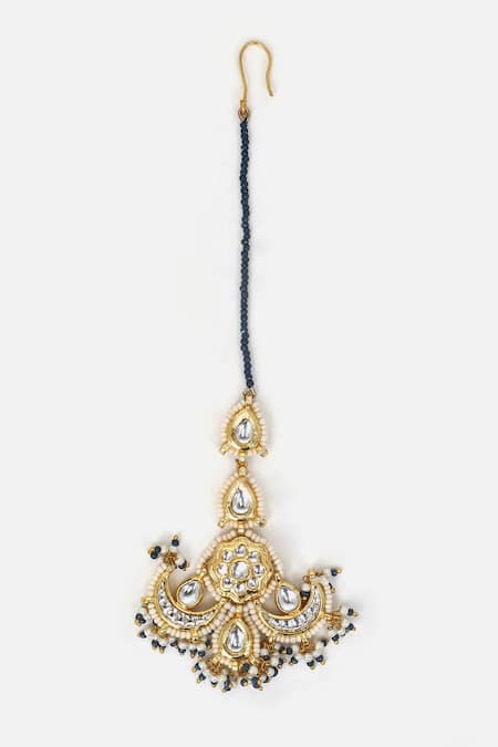 Buy_Dugran By Dugristyle_Multi Color Chaand Kundan Embellished Maangtikka _Online_at_Aza_Fashions