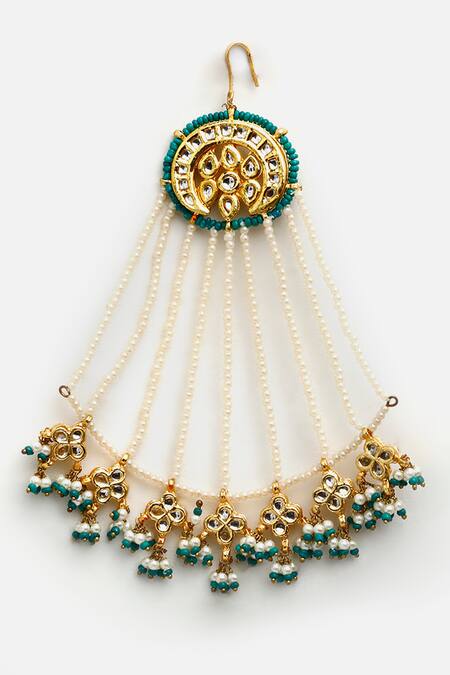 Buy_Dugran By Dugristyle_Green Floral And Chaand Motif Passa _Online_at_Aza_Fashions