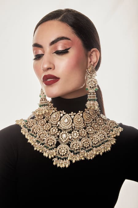 Ekathva Jaipur Fida Pachi Kundan Necklace Set 