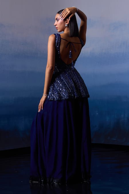 Angad Singh Embroidered Peplum Kurta & Sharara Set 