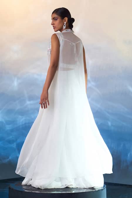 Angad Singh Embroidered Longline Jacket Sharara Set 