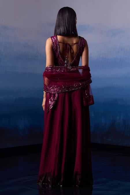 Angad Singh Embroidered Cape Sharara Set 