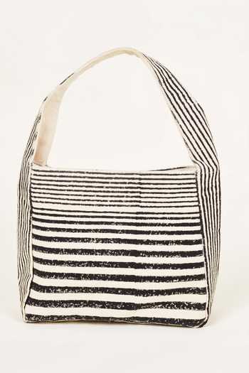 Banana Labs_Black Striped Lola Rhythm Mini Bag_Online_at_Aza_Fashions