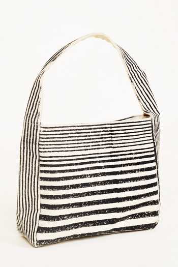 Buy_Banana Labs_Black Striped Lola Rhythm Mini Bag_Online_at_Aza_Fashions