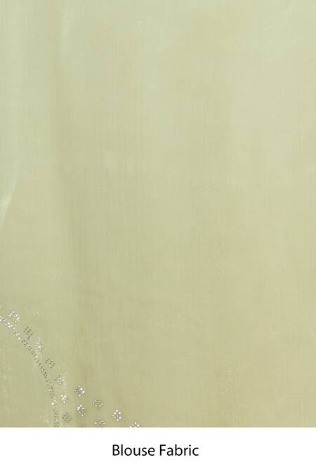 Buy_Samyukta Singhania_Green Jersey, Silk Cut Work Mukaish Saree With Running Blouse