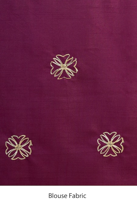 Buy_Samyukta Singhania_Pink Linen Gota Patti Tassel Bordered Saree With Running Blouse