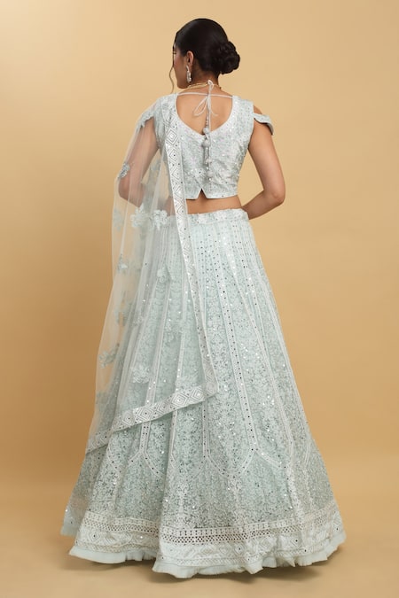 Aham-Vayam Sneh Sparsh Mirror Embellished Panelled Lehenga Set 