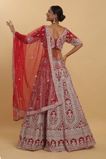 Aham-Vayam Disha Embroidered Bridal Lehenga Set 