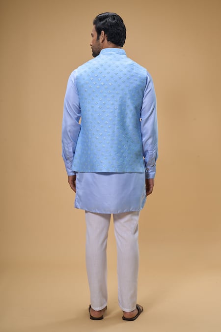 Spring Break Sequin Floret Quad Bundi Kurta Set 