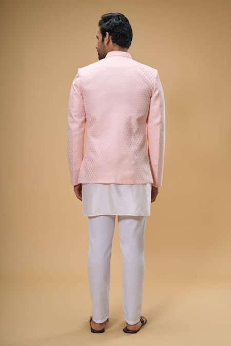 Spring Break Floral Woven Bandhgala & Kurta Set 