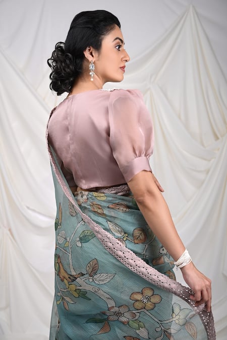 Aamra By Lavanya Pearl Collar Embroidered Blouse 