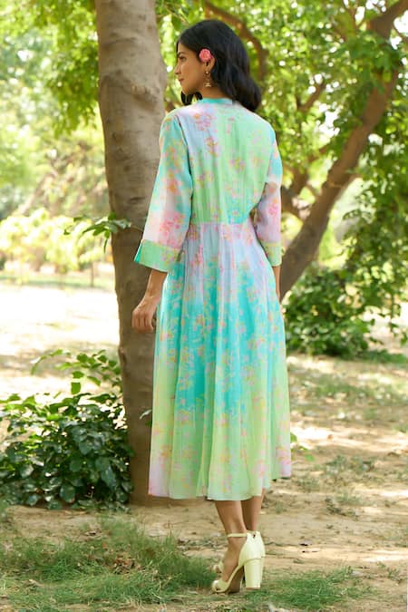 Priti Prashant Jay Floral Print Dress 