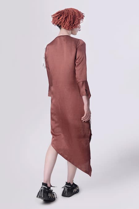 Nitin Bal Chauhan Floral 3D Embellished Assymetric Shirt Dress 