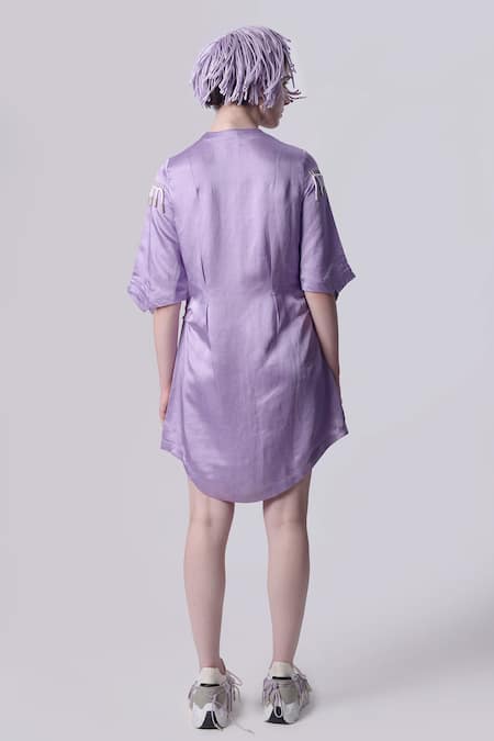 Nitin Bal Chauhan Tasselled 3D Embellished Shirt Dress 