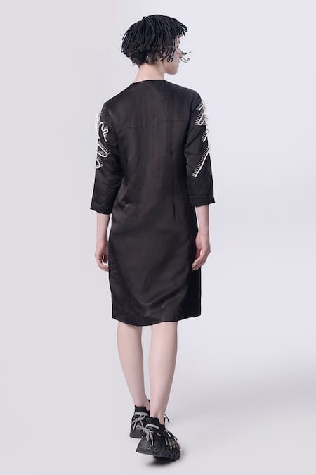 Nitin Bal Chauhan Scribble Pattern Embellished Shirt Dress 