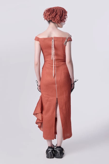 Nitin Bal Chauhan 3D Cord Hand Embroidered Dress 