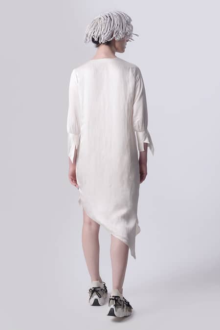 Nitin Bal Chauhan Hand Embroidered Asymmetric Shirt Dress 