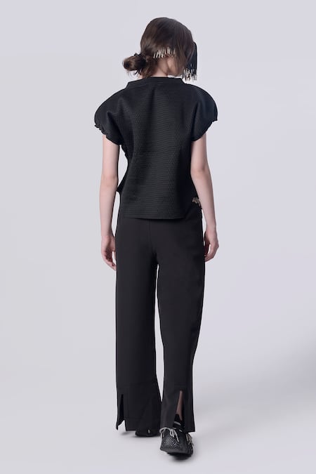 Nitin Bal Chauhan Geometric Motif Embroidered Top With Pant 