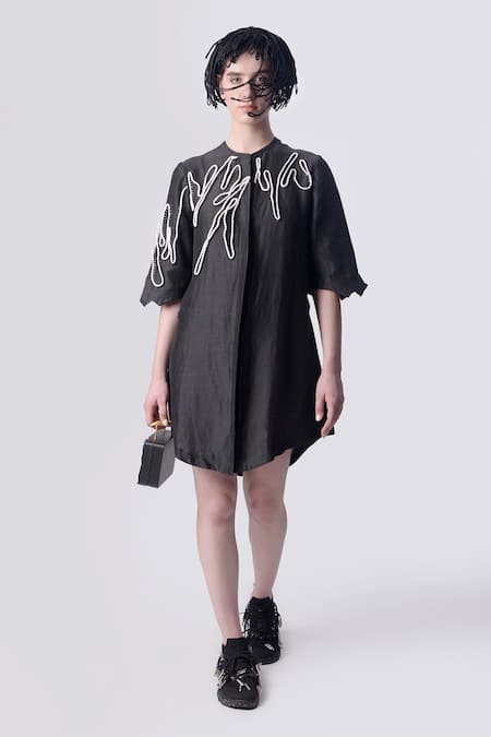 Nitin Bal Chauhan Edge Placed Hand Embroidered Shirt Dress 