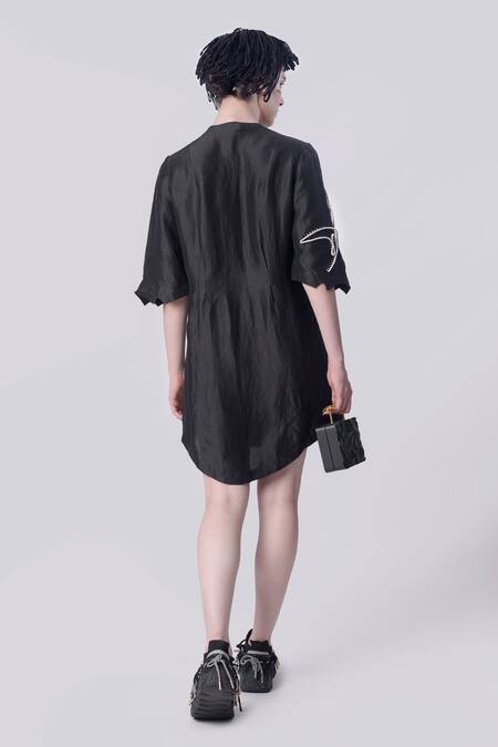 Nitin Bal Chauhan Placed Hand Embroidered Shirt Dress 