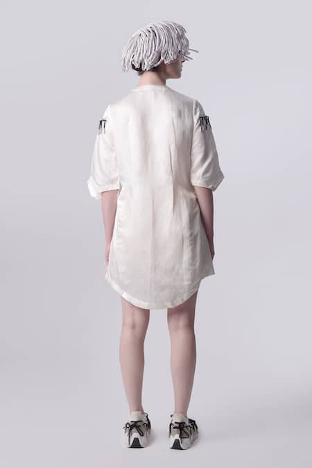 Nitin Bal Chauhan 3D Placed Hand Embroidered Shirt Dress 
