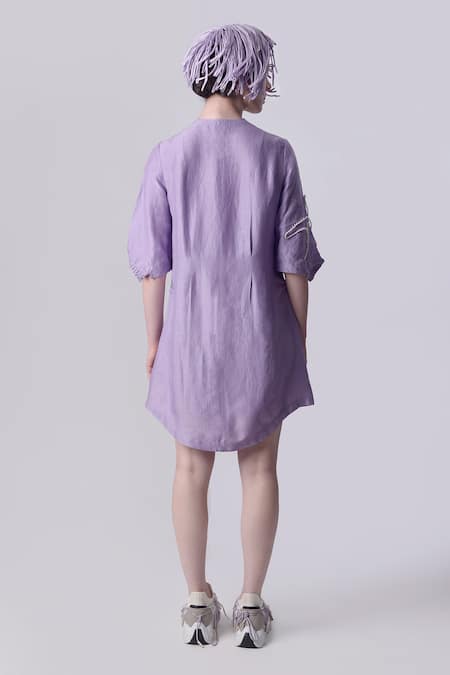 Nitin Bal Chauhan Placed Cord Hand Embroidered Shirt Dress 