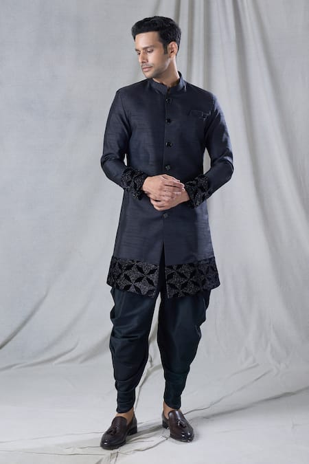 Arihant Rai Sinha Embroidered Hem Sherwani & Dhoti Pant Set 