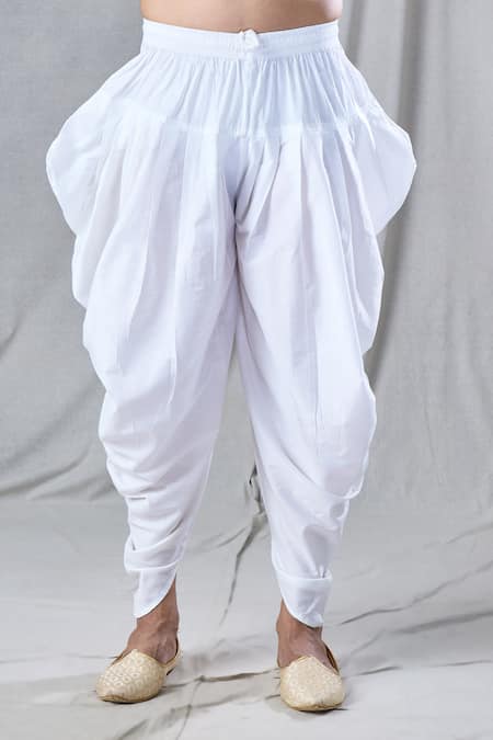 Arihant Rai Sinha_Blue Silk, Jacquard Embroidery Geometric Pattern Jacket Kurta And Dhoti Pant Set _Online_at_Aza_Fashions