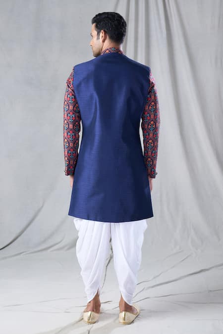 Arihant Rai Sinha Floral Print Sleeve Sherwani & Dhoti Pant Set 