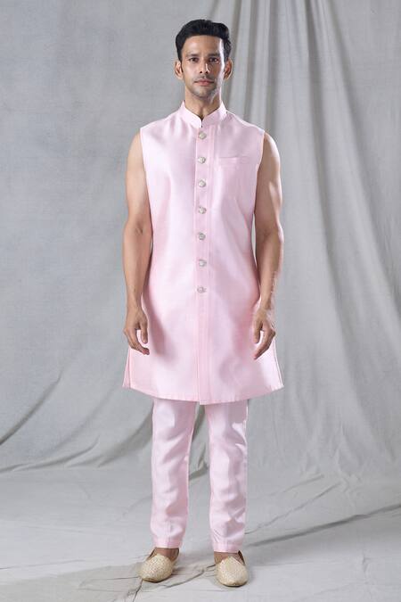 Arihant Rai Sinha Pink , Cotton, Satin Embroidery Flower Jacket And Kurta Set Online at Aza Fashions Arihant Rai Sinha_Pink , Cotton, Satin Embroidery Flower Jacket And Kurta Set _Online_at_Aza_Fashions