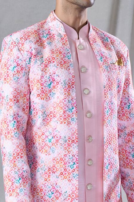 Buy Arihant Rai Sinha Pink , Cotton, Satin Embroidery Flower Jacket And Kurta Set Online at Aza Fashions Buy_Arihant Rai Sinha_Pink , Cotton, Satin Embroidery Flower Jacket And Kurta Set _Online_at_Aza_Fashions
