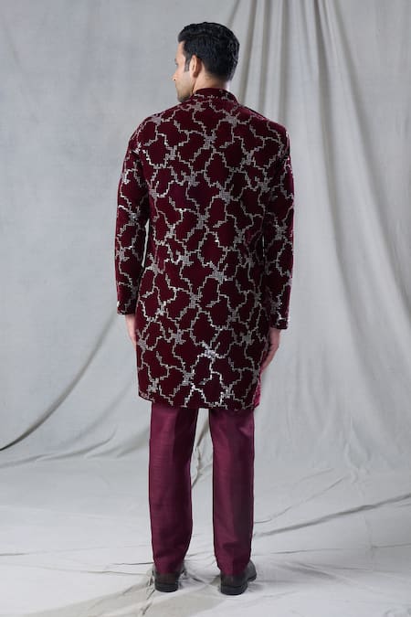 Arihant Rai Sinha Abstract Embroidered Long Jacket & Kurta Set 