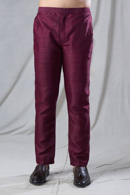 Buy_Arihant Rai Sinha_Maroon Velvet, Silk Sequins Abstract Embroidered Long Jacket And Kurta Set 