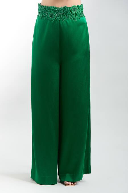 Buy Anamika Khanna Green Embroidery Cape Top And Pant Set Online at Aza Fashions Buy_Anamika Khanna_Green Embroidery Cape Top And Pant Set_Online_at_Aza_Fashions