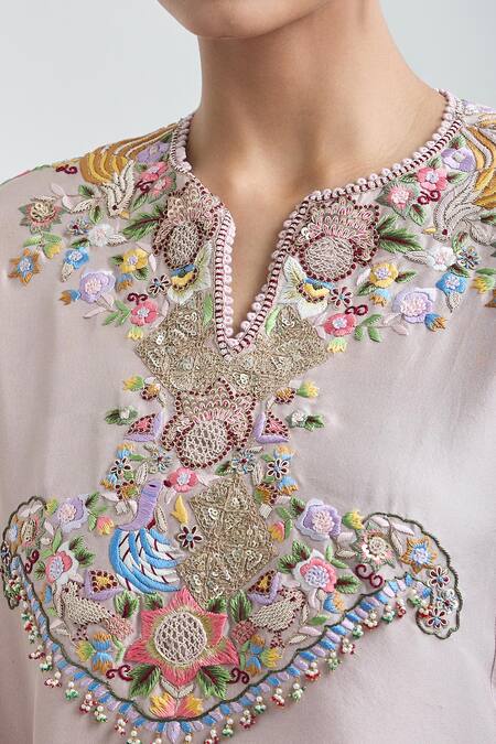 Buy Anamika Khanna Purple Embroidered Cape Top And Draped Skirt Set Online at Aza Fashions Buy_Anamika Khanna_Purple Embroidered Cape Top And Draped Skirt Set_Online_at_Aza_Fashions