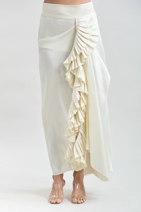 Anamika Khanna Ivory Sequins, Embroidery V-neck Peplum Jacket And Frilled Skirt Set Online at Aza Fashions Anamika Khanna_Ivory Sequins, Embroidery V-neck Peplum Jacket And Frilled Skirt Set_Online_at_Aza_Fashions