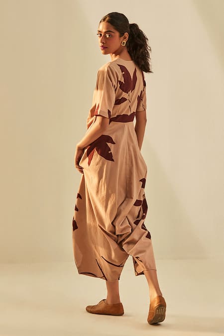 Kharakapas Brunet Leaf Print Jumpsuit 