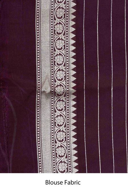 Zal From Benaras_Magenta Phool Bagh Woven Banarasi Handloom Saree With Unstitched Blouse Piece _at_Aza_Fashions