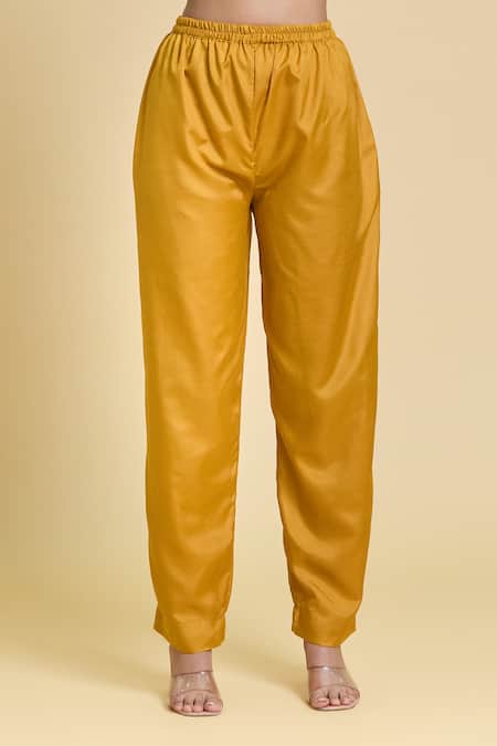 Buy Samyukta Singhania Yellow Georgette, Chiffon, Cotton, Floral Paisley Embroidered Kurta Pant Set Online at Aza Fashions Buy_Samyukta Singhania_Yellow Georgette, Chiffon, Cotton, Floral Paisley Embroidered Kurta Pant Set _Online_at_Aza_Fashions