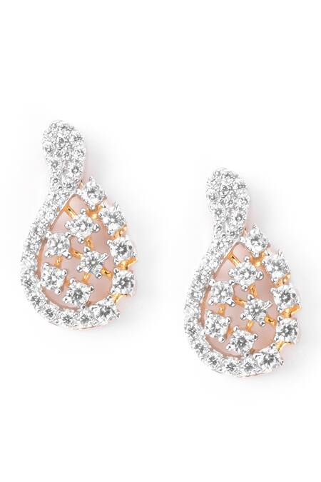 Buy_Sica Jewellery_White Crystals Cubic Zirconia Embellished Pendant Necklace Set _Online_at_Aza_Fashions