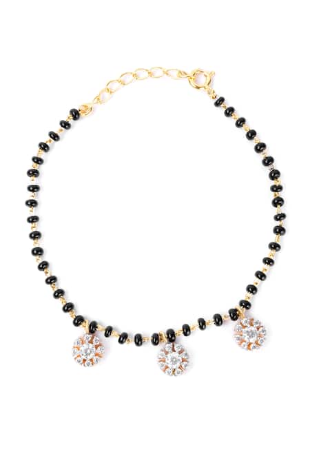 Shop Sica Jewellery Black Crystals Cubic Zirconia Embellished Bracelet at Aza Fashions Shop_Sica Jewellery_Black Crystals Cubic Zirconia Embellished Bracelet _at_Aza_Fashions